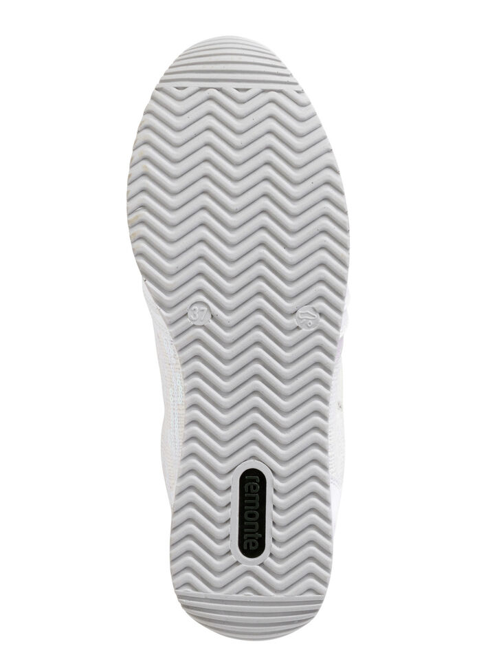 Sneaker in interessant geprägtem Materialmix WEISS-HELLFLIEDER