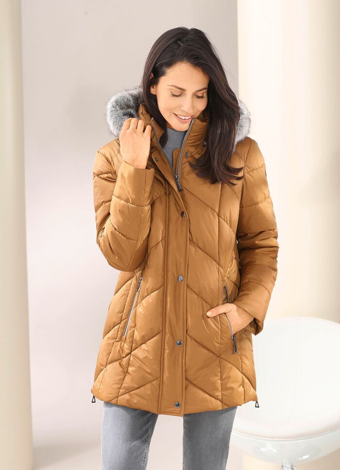 Jacke mit abnehmbarem Kunstpelz-Besatz 