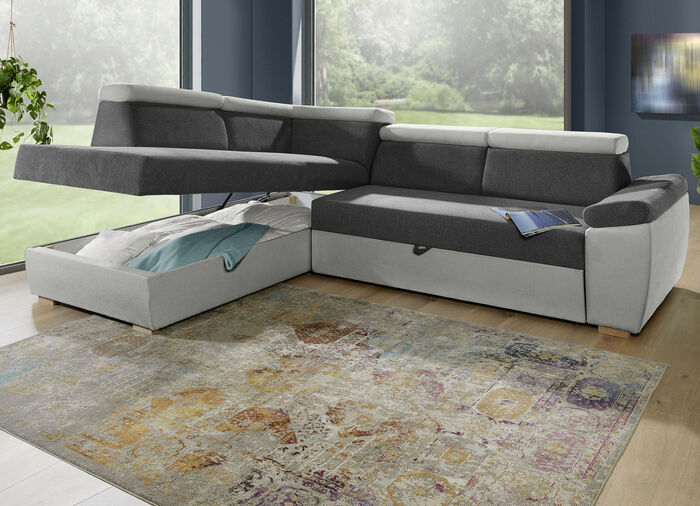 Polsterecke mit Bettfunktion ANTHRAZIT-GRAU