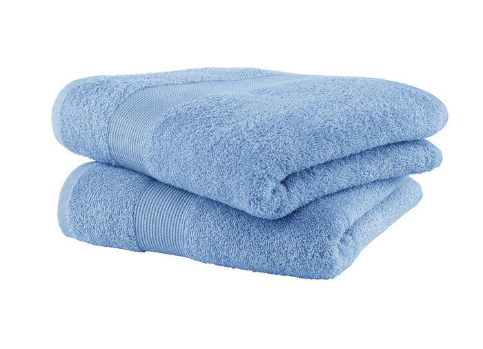 Kuschelige Frottier-Serie mit Bordüre BLAU