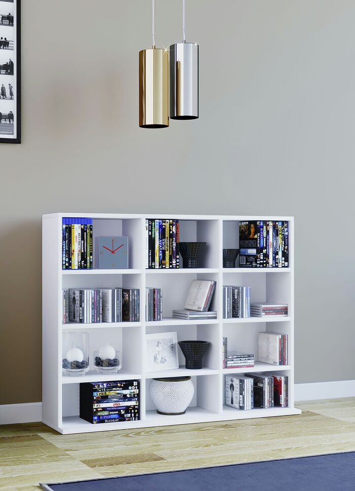 Regal aus Holzstruktur-Nachbildung WEISS