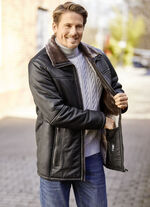 Lederjacke mit Steh-Umlegekragen 