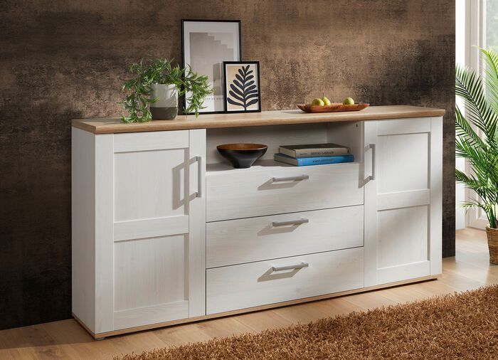 Hochwertiges Sideboard WEISS-EICHE