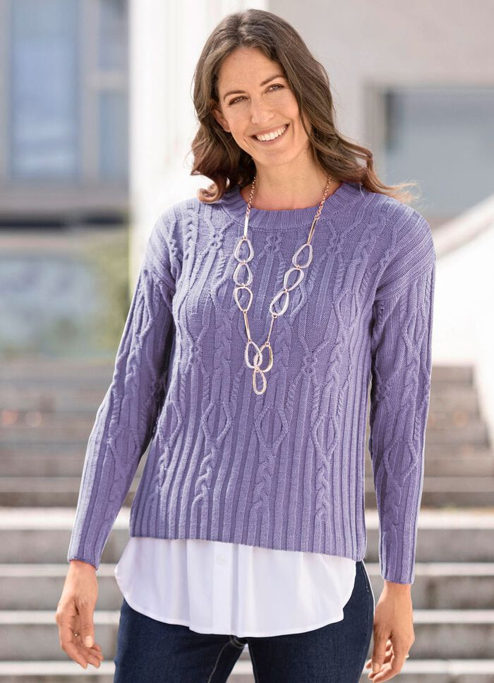 Blusensaum aus feinem Viskose-Jersey WEISS