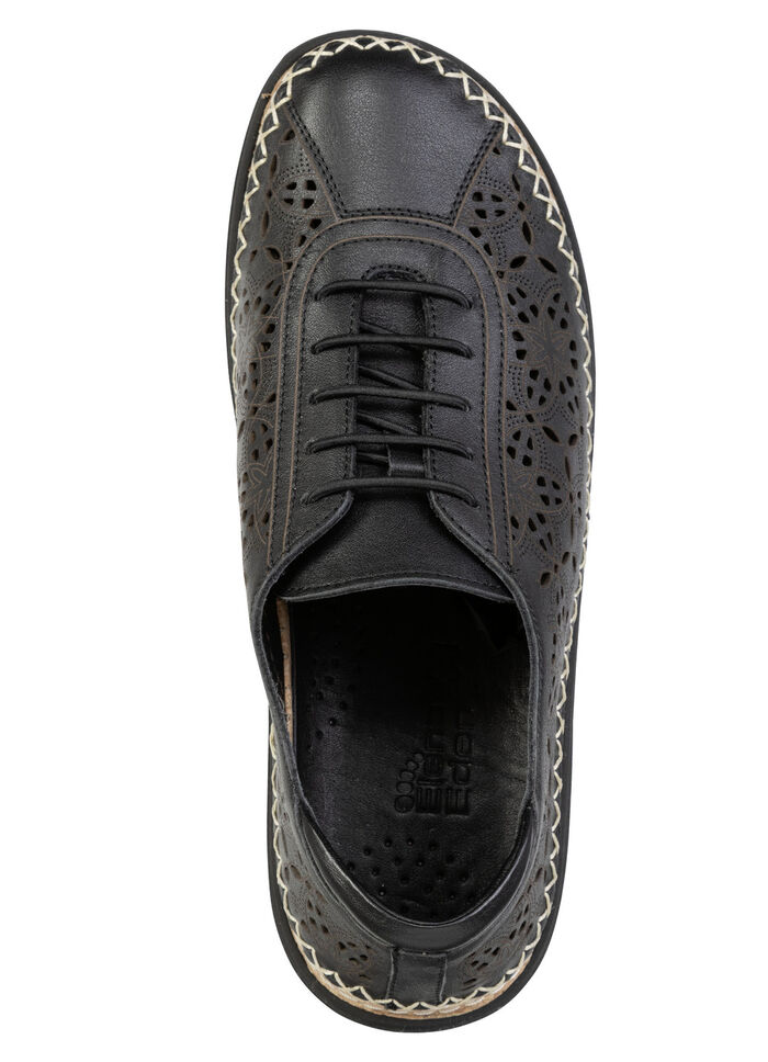 ELENA EDEN, sommerliche Damen-Schn&uuml;rschuhe, Weite H, mit herausnehmbarem Fu&szlig;bett SCHWARZ