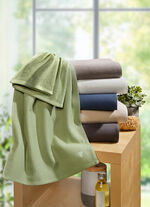 Waffelpiqué-Frottier-Serie aus Baumwolle BLAU