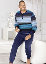 Schlafanzug mit Knopfleiste und Bündchenabschlüssen  