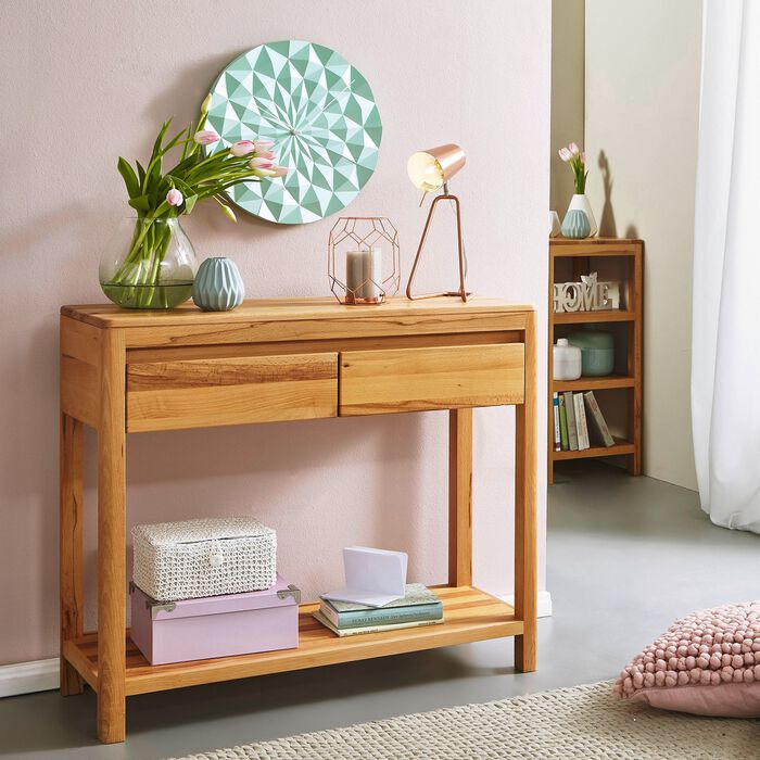 Konsolentisch aus Massivholz in ge&ouml;lter Ausf&uuml;hrung KERNBUCHE