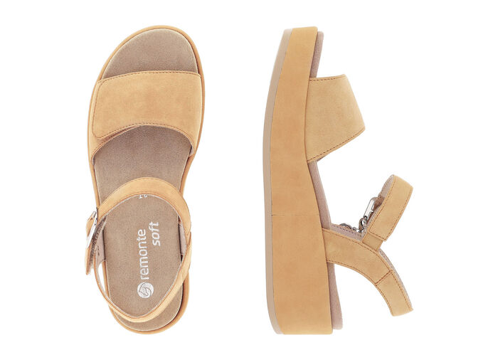 Sandale aus Samtveloursleder MANDARINE