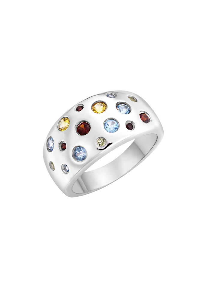 Funkelnde Raffinesse: Damenring mit echten Edelsteinen 