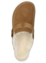 Gefütterte Herren-Clogs, mit Lammfell COGNAC