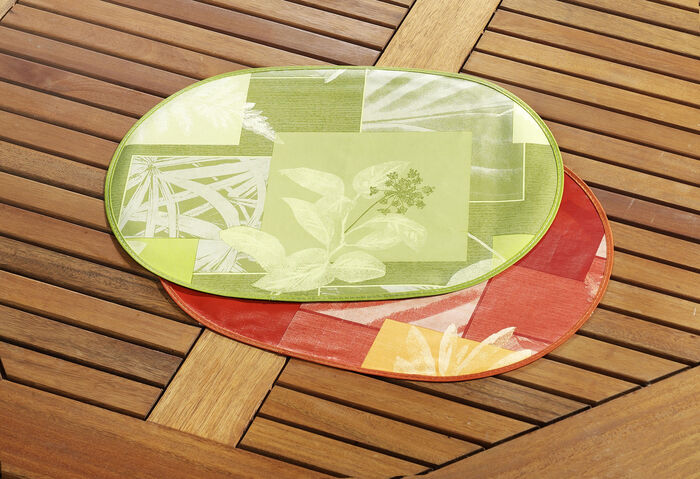 Wachstuch-Serie mit farblich abgestimmtem Schrägband GRÜN