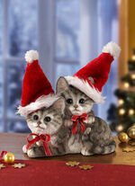 Weihnachtskätzchen aus Polyresin 