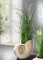 Grasbusch aus Kunstmaterial in Muschel GR&Uuml;N-CREME