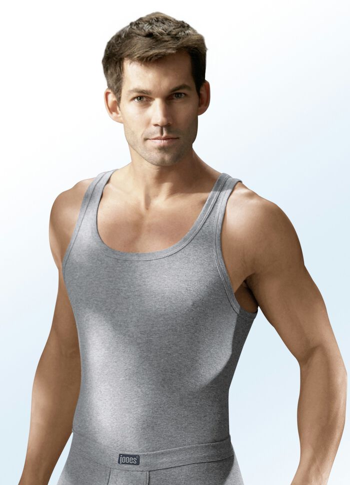 Viererpack Sportjacken aus Feinripp, uni bunt 2X STEINGRAU MELIERT, 2X JEANSBLAU MELIERT