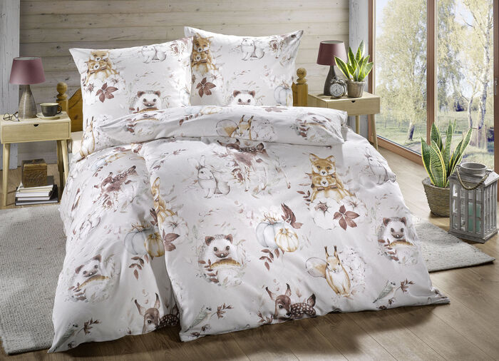 Beidseitig bedruckte Bettw&auml;sche-Garnitur 