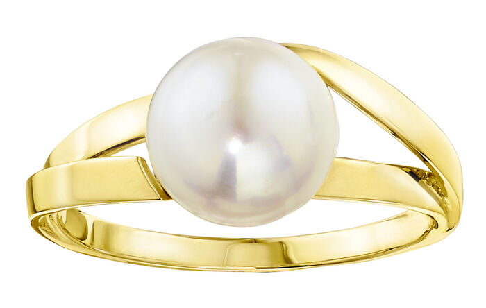 Damenring mit Süßwasser-Zuchtperlen-Bouton 