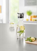 Glaskaraffe mit Edelstahl-Ausgie&szlig;er 