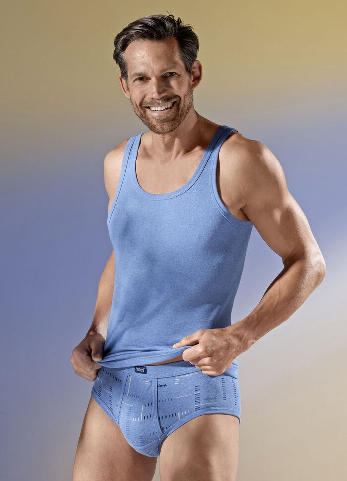 Viererpack Sportjacken aus Feinripp, uni bunt 2X STEINGRAU MELIERT, 2X JEANSBLAU MELIERT