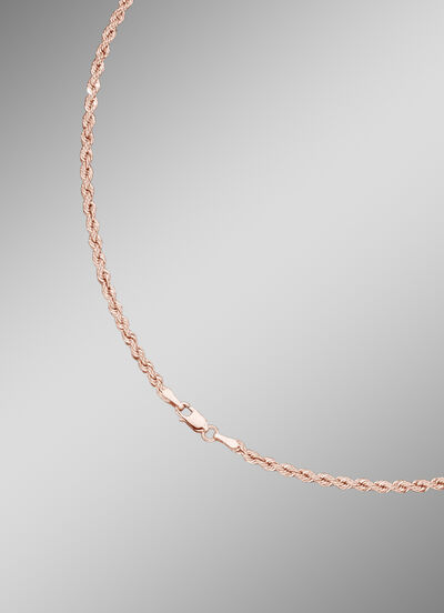 Stilvolle Kordel-Halskette in Roségold 