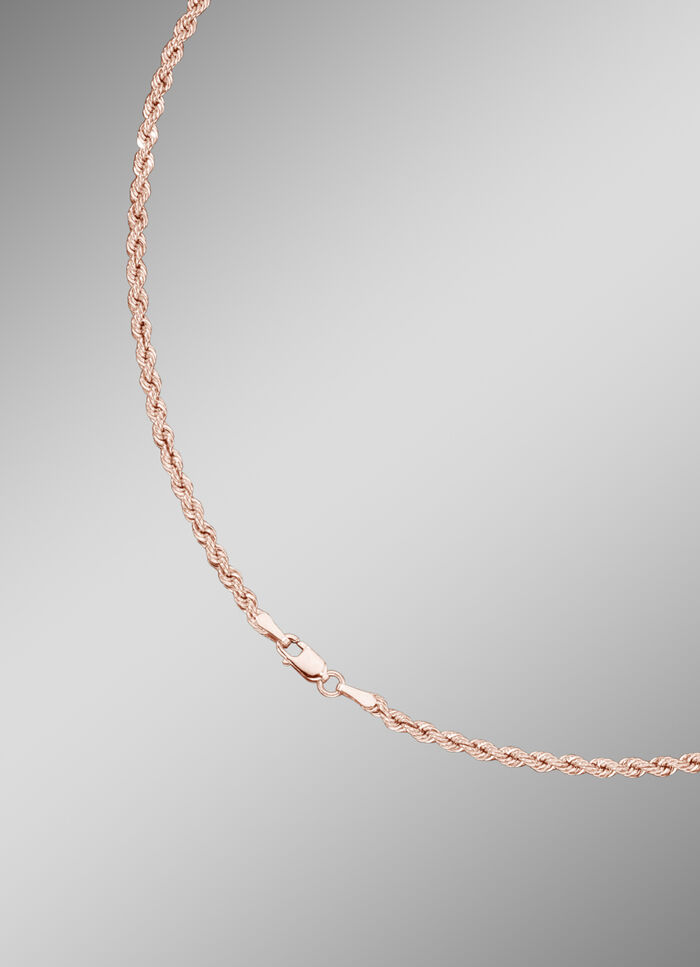 Stilvolle Kordel-Halskette in Roségold 