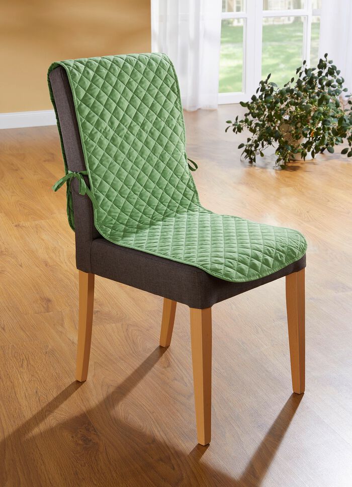 Stuhlhusse mit Taschen und Bandeinfassung GR&Uuml;N