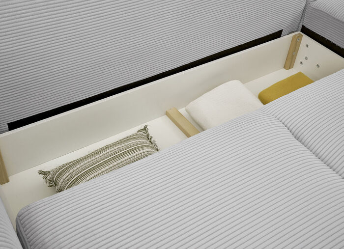 Moderne Polsterecke mit Bettfunktion HELLGRAU