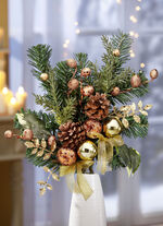 Tannenzweig, 2er-Set, mit goldfarbenen Kugeln und &Auml;pfeln 