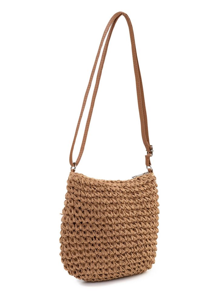 Sommerliche Tasche, Damen, mit verstellbarem Umh&auml;ngeriemen NATURBRAUN