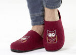Klassische Damen-Hausschuhe, aus Filzmaterial GRANATROT