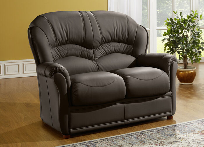 Polstermöbel mit Bezug aus echtem Leder DUNKELBRAUN