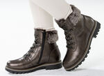 Remonte Schnür-Stiefelette mit Plüschkragen DUNKELBRONZE