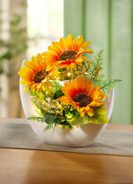 Beleuchtetes Sonnenblumen-Arrangement 