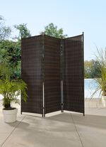 Witterungsbeständiger Paravent mit stabilem Stahlgestell BRAUN