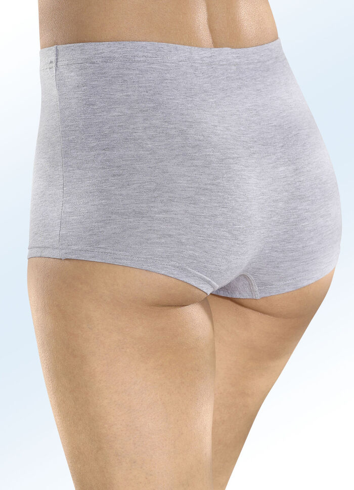 Viererpack Pants mit Gummizug 2X GRAU MELIERT, 2X SCHWARZ