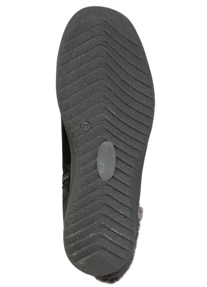 ELENA EDEN, gefütterte Damen-Stiefel, Winterschuhe, Weite H, mit Lammfell SCHWARZ-GRAU