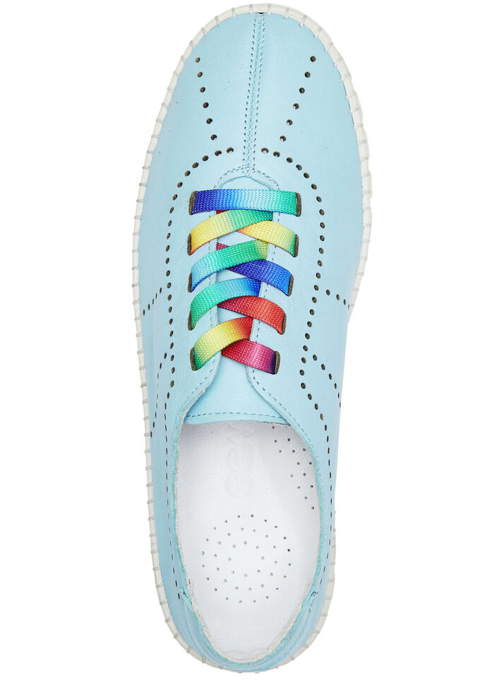 Gemini Schn&uuml;rschuh mit Schn&uuml;rsenkel in Regenbogen-Farben HELLBLAU