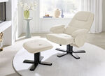 Relax-Sessel mit Hocker CREME