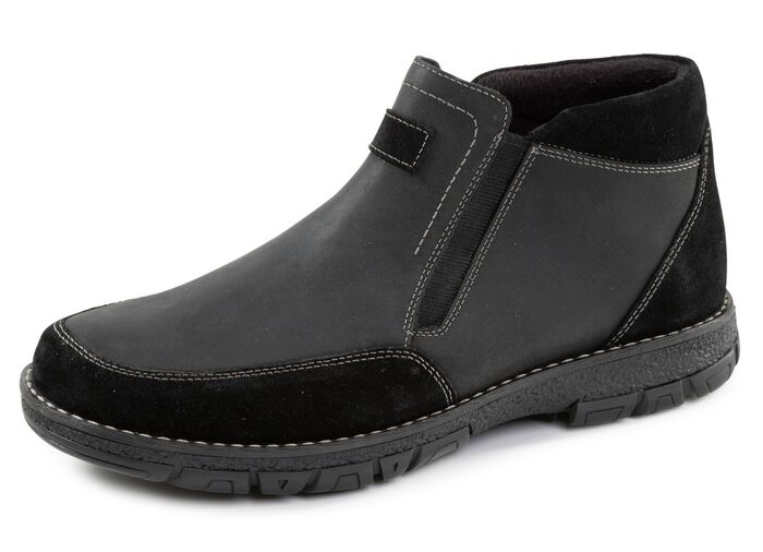 GINO GALANTE, klassische Herren-Boots, mit herausnehmbarem Fu&szlig;bett SCHWARZ