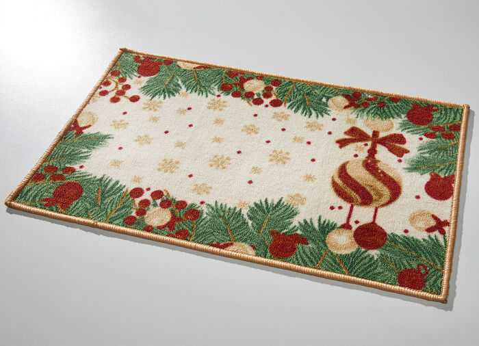 Fu&szlig;matte mit Weihnachtsranken-Motiv 
