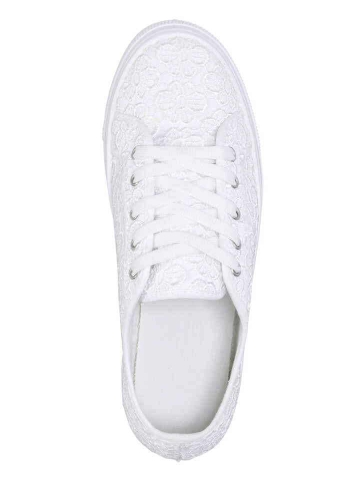 Elegante Damen-Schnürschuhe, mit herausnehmbarem Fußbett WEISS