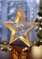 Beleuchteter Stern aus Holz 