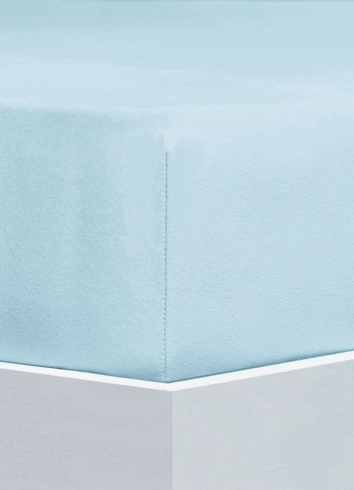 Flausch-Biber-Spannbettt&uuml;cher aus Baumwolle BLAU