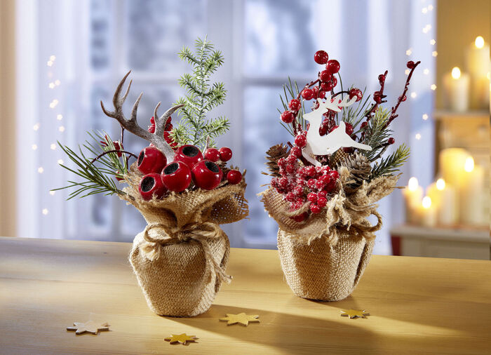 Gesteck im Jutesack  2er-Set 