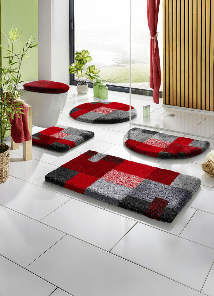Badgarnitur in Supersoft-Qualität GRAU-ROT