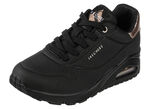 SKECHERS, bequeme Damen-Sneaker, mit sichtbarem Luftpolster SCHWARZ-GOLD