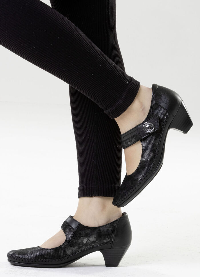 ELENA EDEN, schicke Damen-Pumps, Weite G, mit herausnehmbarem Fußbett SCHWARZ