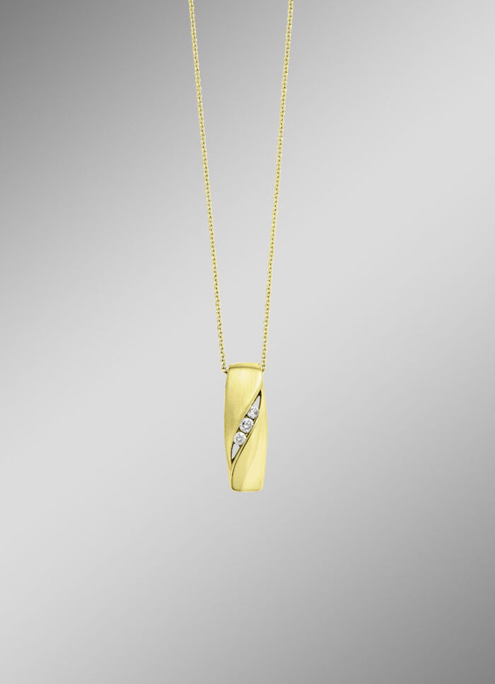 Eleganz in Gold: Anh&auml;nger mit 3 Brillanten 