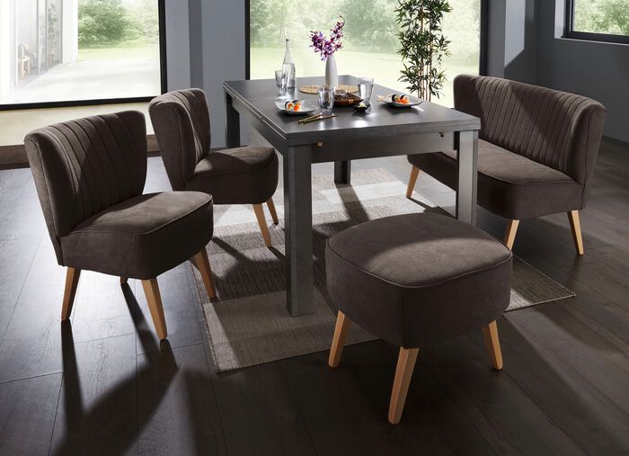 Moderne Esszimmerm&ouml;bel mit Holzf&uuml;&szlig;en in Buche 