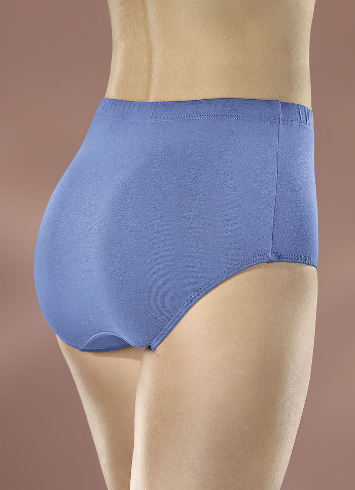 Fünferpack Slips mit Gummizug 3X AZURBLAU, 2X WEISS